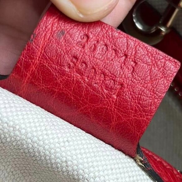 GUCCI BELLA TOTE BAG MONOGRAM CANVAS WITH RED LEATHER TRIM 100% AUTHENTIC - Picture 14 of 16